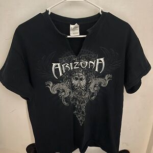 Arizona Est. 1912 Graphic Black Top Shirt Size M